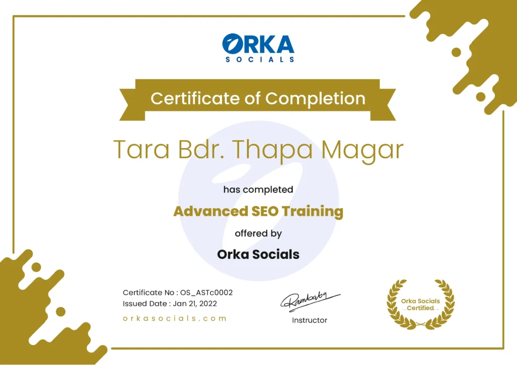 Advanced SEO Training Certification