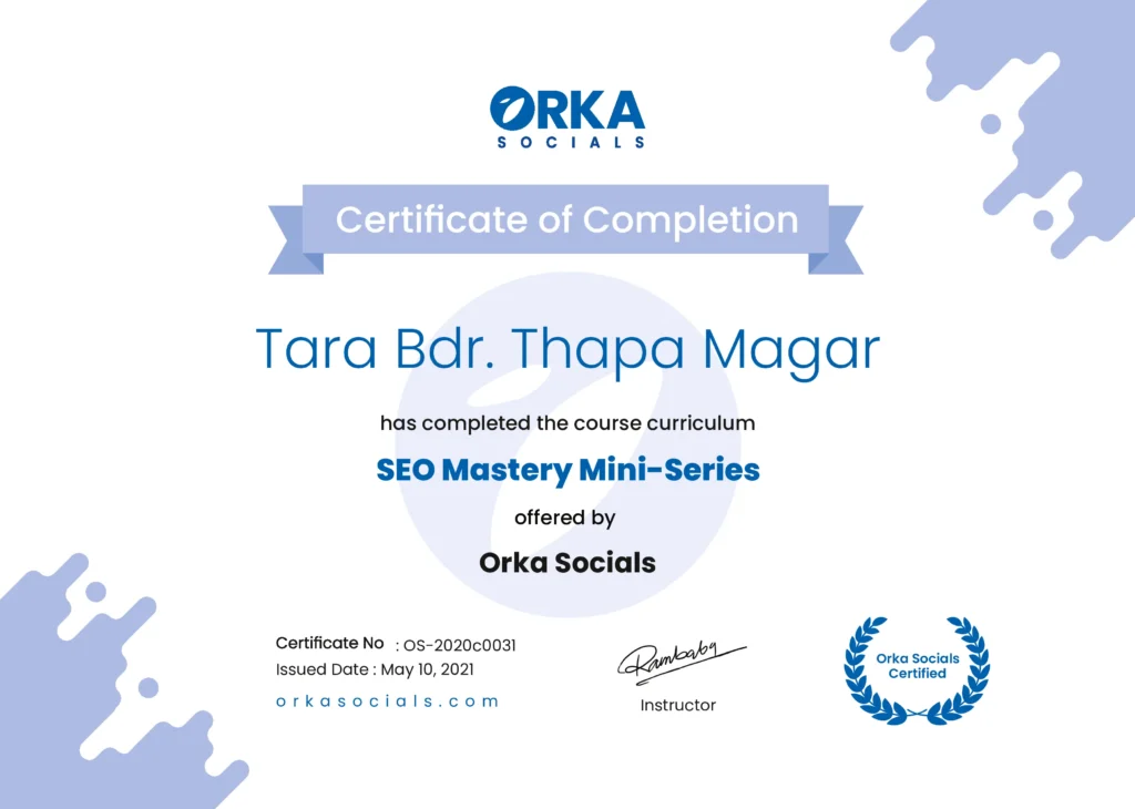 SEO Mastery Min Series Course Certification
