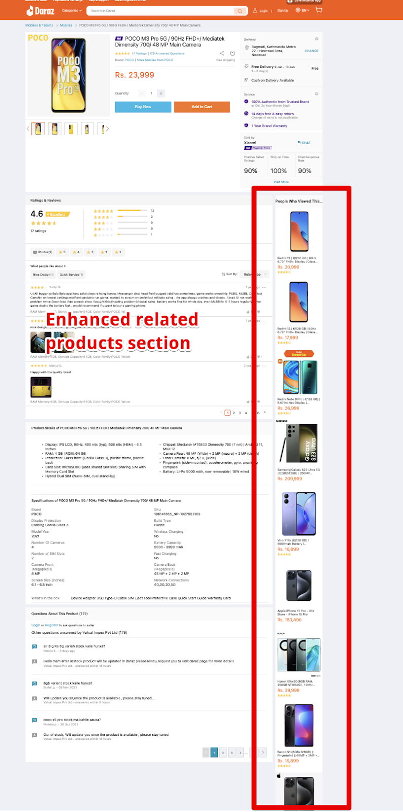 daraz internal linking from pdps to the related products