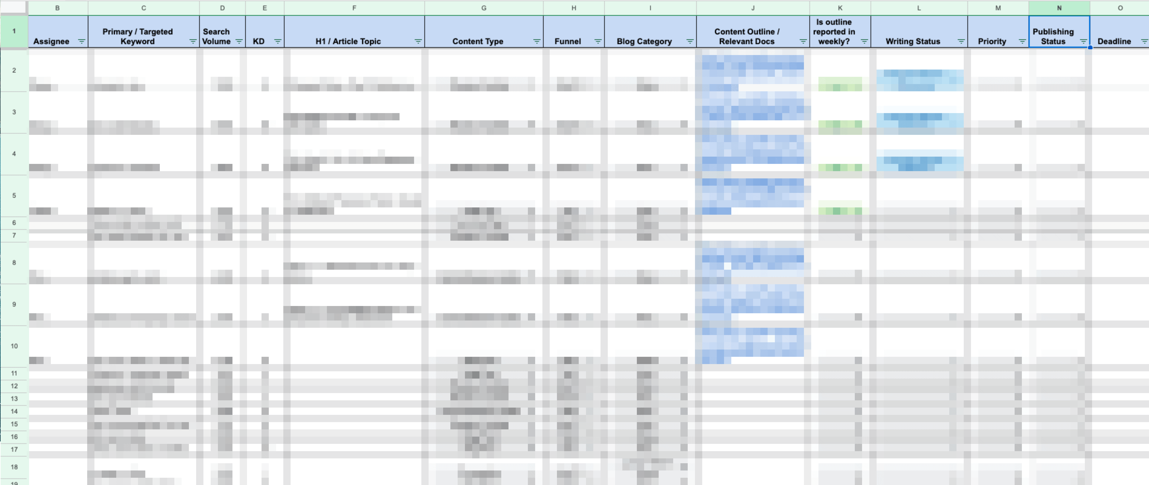 SEO Content Calendar